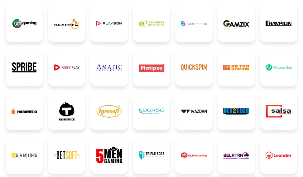 Game providers available at Betbuffon Casino